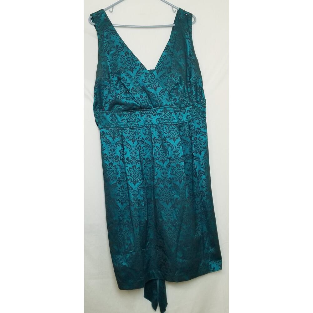 Torrid Blue Black Brocade Sun Dress Crossover Size 16